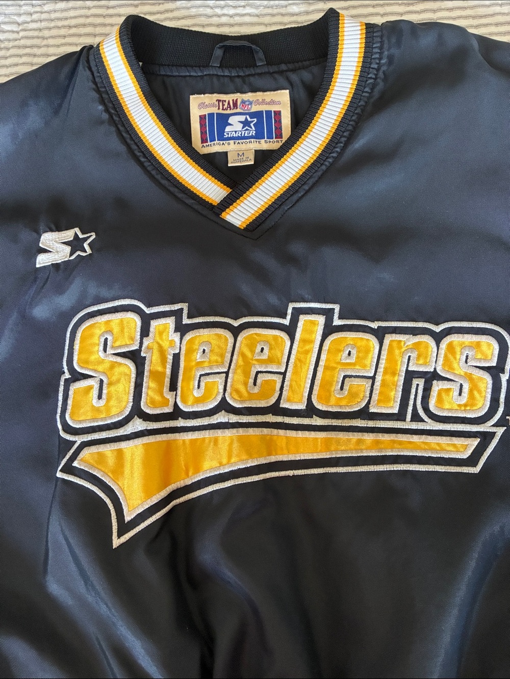 Vintage 90’s Pittsburgh Steelers NFL Sz, M, Black Pullover, Starter Jacket - Picture 4 of 13